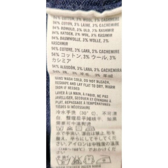 Abercrombie & Fitch Wool Cashmere Cotton Blend Sweater Mens L Blue Muscle Fit - Picture 9 of 13